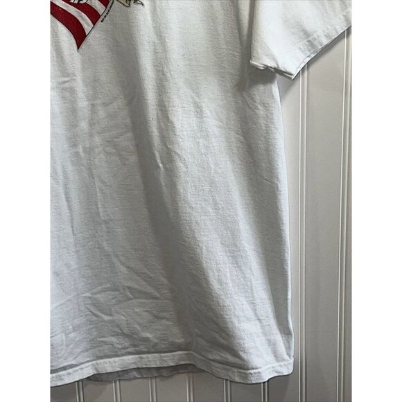 All American Grrrl Girl Big Dogs Tee Shirt Size Large White Heart Flag - Picture 4 of 7